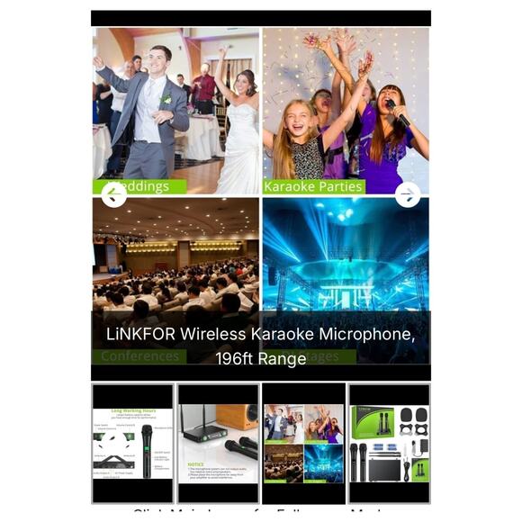 NEW LiNKFOR Wireless Karaoke Microphone System For Parties and Events Clubs BBQs - Picture 3 of 6